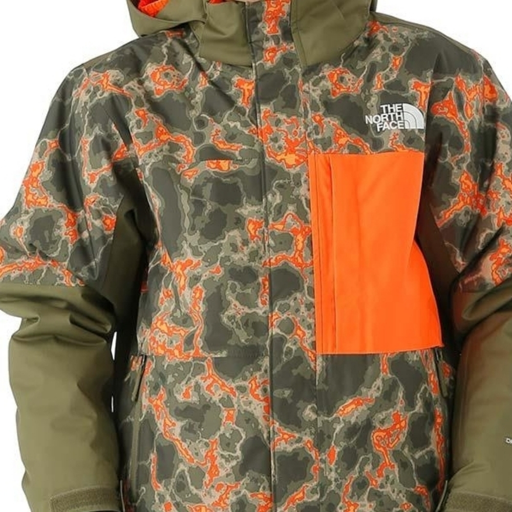 The North Face kids jacket orange green camo Size XL New